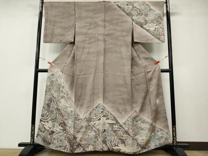 平和屋着物●訪問着　辻が花　絞り　暈し染め　金通し地　正絹　逸品　CABE7065ut