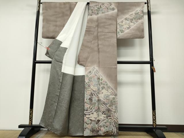 平和屋着物○訪問着 辻が花 絞り 暈し染め 金通し地 正絹 逸品
