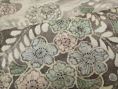 平和屋着物●訪問着　辻が花　絞り　暈し染め　金通し地　正絹　逸品　CABE7065ut