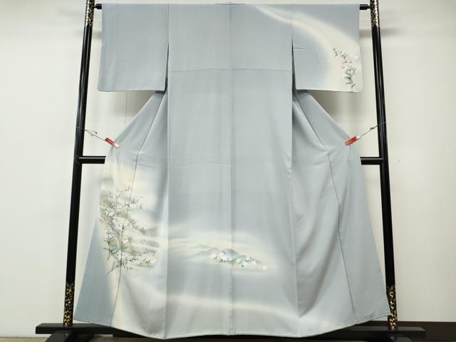平和屋着物●訪問着　遠山草花文　暈し染め　さが美扱い　正絹　逸品　CABE7066ut 平和屋着物○訪問着 遠山草花文 暈し染め さが美扱い 正絹 逸品