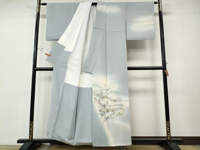 平和屋着物●訪問着　遠山草花文　暈し染め　さが美扱い　正絹　逸品　CABE7066ut 平和屋着物○訪問着 遠山草花文 暈し染め さが美扱い 正絹 逸品
