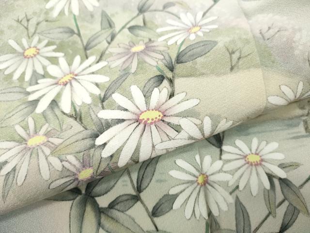 平和屋着物●訪問着　遠山草花文　暈し染め　さが美扱い　正絹　逸品　CABE7066ut 平和屋着物○訪問着 遠山草花文 暈し染め さが美扱い 正絹 逸品