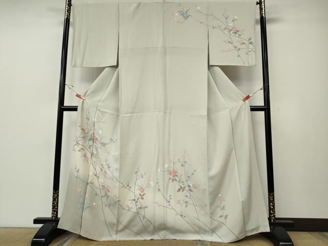 平和屋着物●訪問着　友禅　作家物　枝花文　暈し染め　正絹　逸品　CABE7067ut