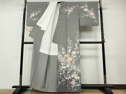 平和屋着物●訪問着　友禅　作家物　枝花文　暈し染め　正絹　逸品　CABE7069ut