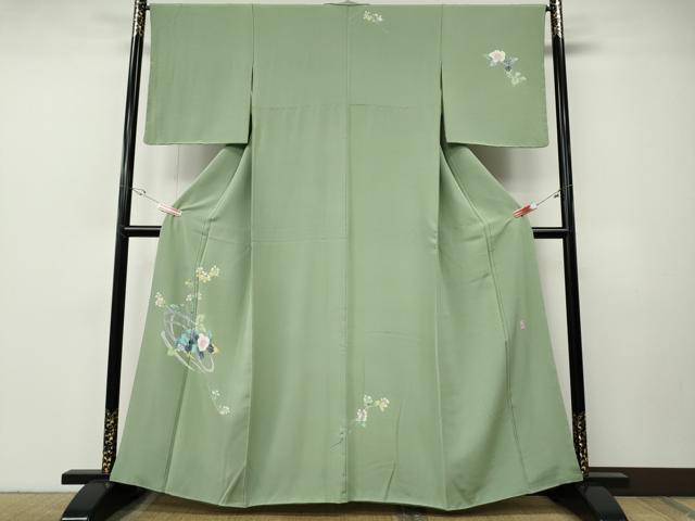 平和屋着物●訪問着　友禅　作家物　枝花文　正絹　逸品　CABE7073ut