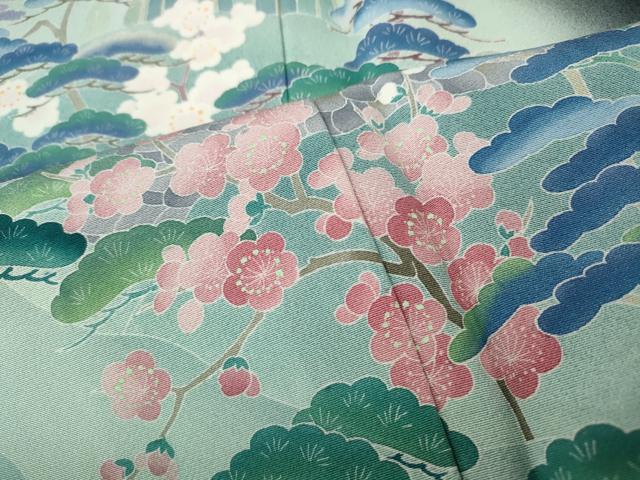 平和屋着物○豪華黒留袖 友禅 作家物 風景草花文 暈し染め
