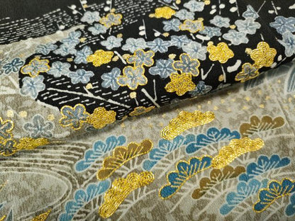 平和屋着物●豪華黒留袖　駒刺繍　御所解花文　金彩　西武百貨店扱い　正絹　逸品　CABE7083ut