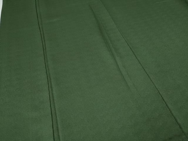 平和屋着物●上質な色無地　紗綾形地紋　老竹色　正絹　逸品　CABE7089ut