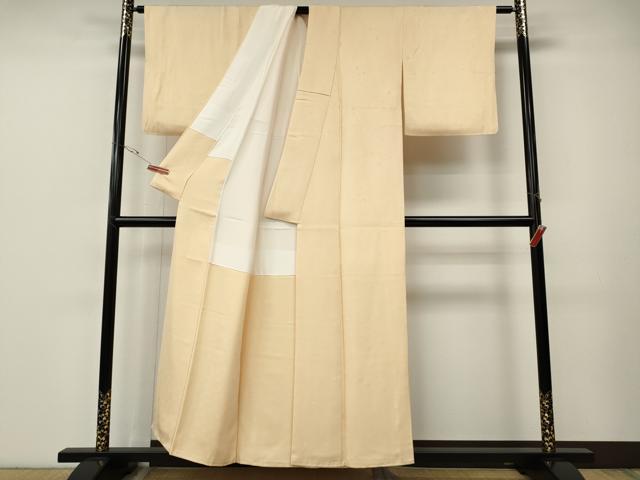 平和屋着物●上質な色無地　星地紋　肌色　正絹　逸品　CABE7090ut