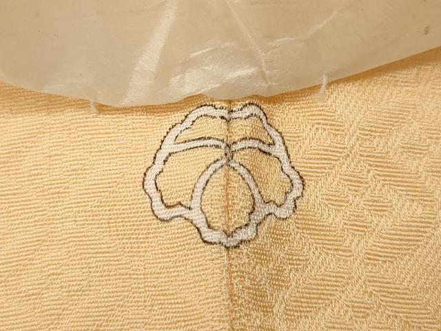 平和屋着物●上質な色無地　亀甲宝尽くし花地紋　雄黄色　正絹　逸品　未使用　CABE7093ut