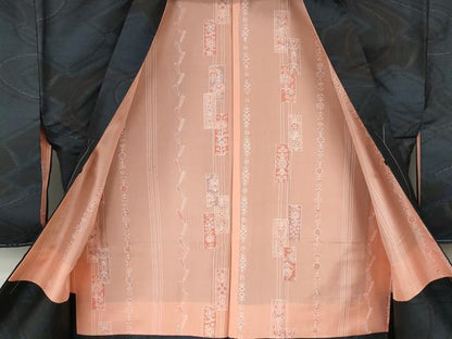 平和屋着物●本場大島紬　アンサンブル　泥染め　流水吉祥文　産業KK謹製　証紙付き　正絹　逸品　CABE7096ut