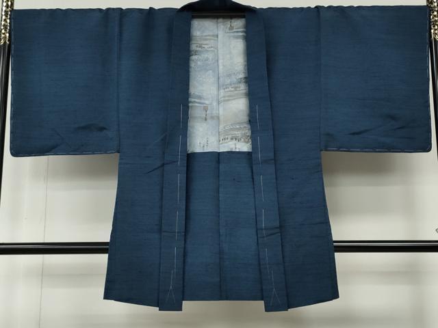 平和屋着物●男性　紬　アンサンブル　霞文　正絹　逸品　CABE7098ut