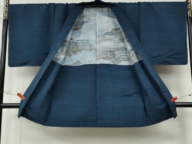 平和屋着物●男性　紬　アンサンブル　霞文　正絹　逸品　CABE7098ut