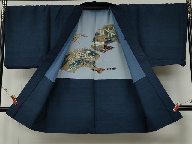 平和屋着物●男性　紬　アンサンブル　霞文　正絹　逸品　CABE7100ut