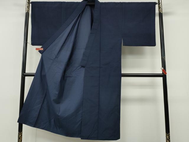 平和屋着物●男性　紬　アンサンブル　鉄紺色　正絹　逸品　CABE7101ut