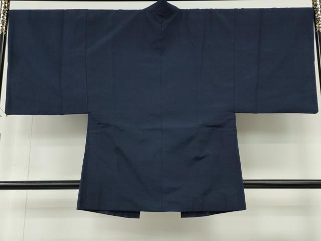 平和屋着物●男性　紬　アンサンブル　鉄紺色　正絹　逸品　CABE7101ut