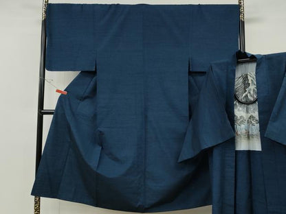 平和屋着物●男性　紬　アンサンブル　霞文　正絹　逸品　CABE7102ut