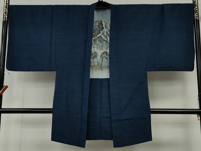 平和屋着物●男性　紬　アンサンブル　霞文　正絹　逸品　CABE7102ut