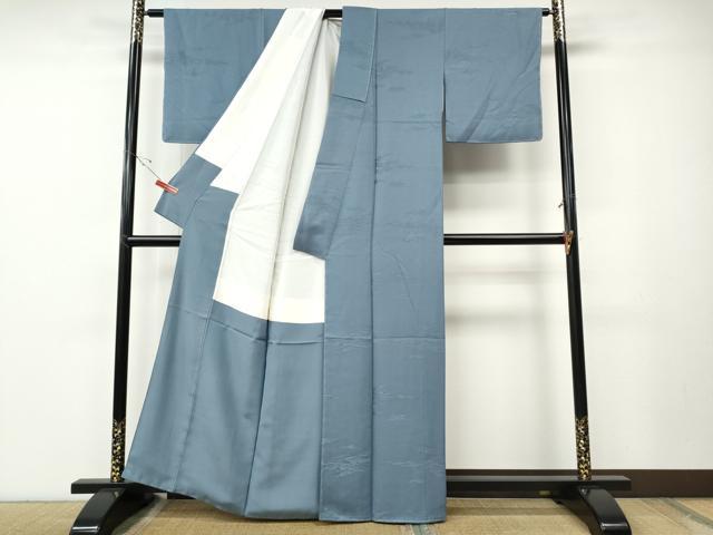 平和屋着物●上質な色無地　霞吉祥地紋　薄花色　正絹　逸品　CABE7104ut