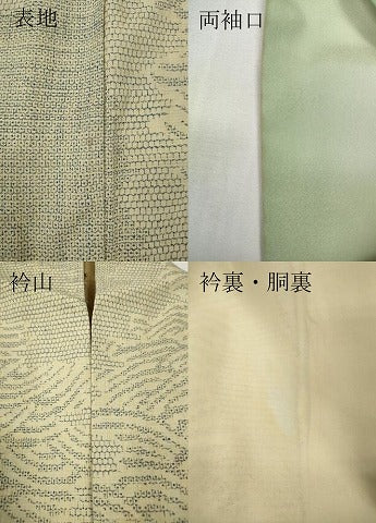 平和屋着物●本場結城紬　重要無形文化財　100亀甲　青海波吉祥文　正絹　逸品　CABE7109ut