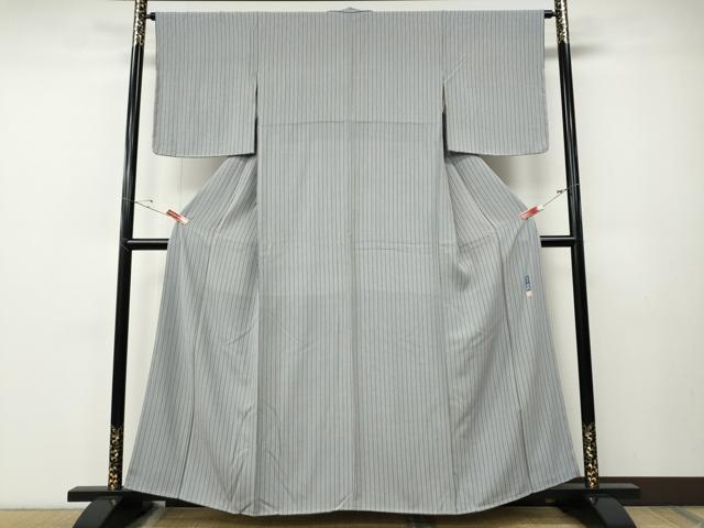 平和屋着物●上質な小紋　四代目　松綱　縞　正絹　逸品　CABE7111ut