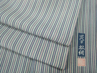 平和屋着物●上質な小紋　四代目　松綱　縞　正絹　逸品　CABE7111ut
