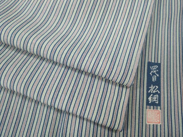 平和屋着物●上質な小紋　四代目　松綱　縞　正絹　逸品　CABE7111ut