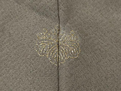 平和屋着物●訪問着　総刺繍　駒刺繍　横段飛鶴草花文　金糸　正絹　逸品　CABE7114ut
