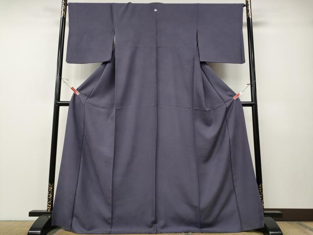 平和屋着物●上質な色無地　網目地紋　紫苑色　正絹　逸品　CABE7118ut