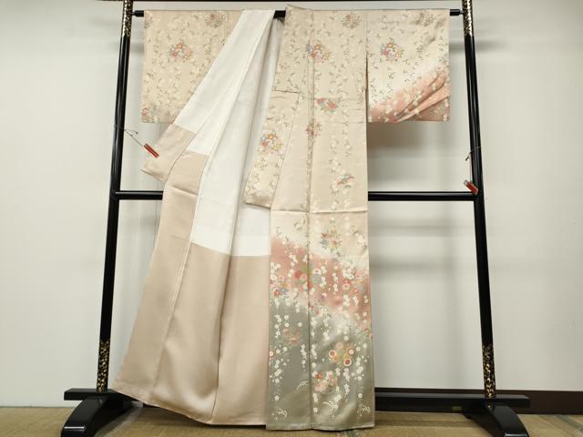 平和屋着物●訪問着　立波花丸文　暈し染め　金彩　正絹　逸品　CABE7119ut 平和屋着物○訪問着 立波花丸文 暈し染め 金彩 正絹 逸品 CABE7119ut