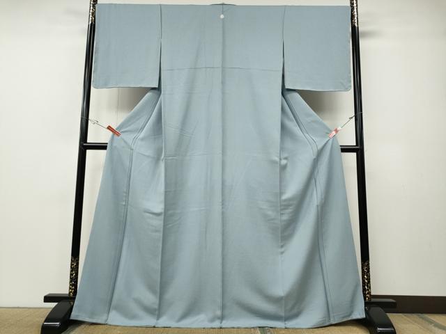 平和屋着物●上質な色無地　舞花地紋　秘色色　正絹　逸品　未使用　CABE7120ut