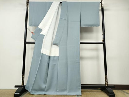 平和屋着物●上質な色無地　舞花地紋　秘色色　正絹　逸品　未使用　CABE7120ut