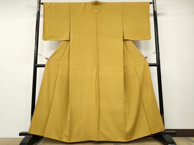 平和屋着物●上質な色無地　黄金色　正絹　逸品　未使用　CABE7123ut