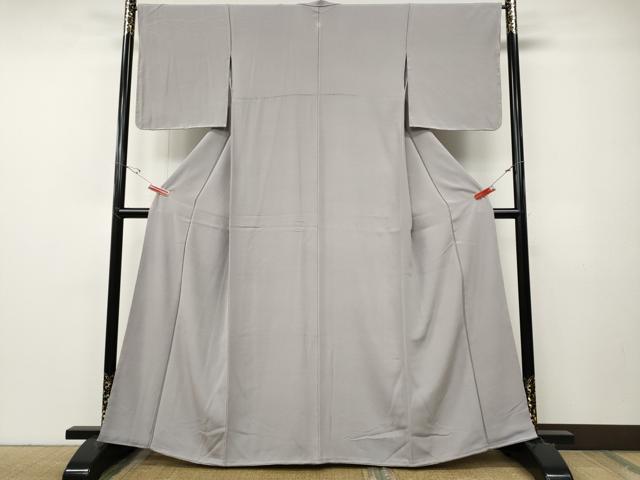 平和屋着物●上質な色無地　鴇鼠色　正絹　逸品　CABE7130ut