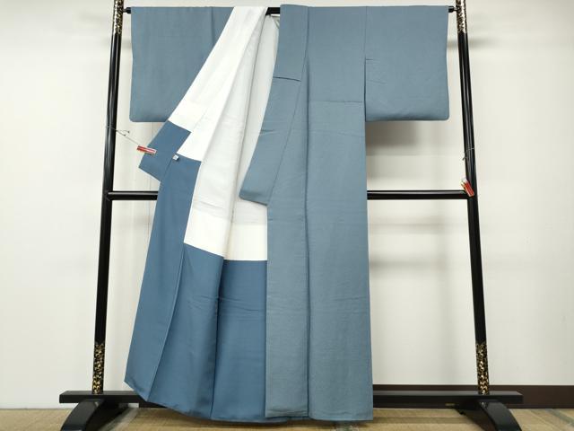 平和屋着物●上質な色無地　霞地紋　浅縹色　正絹　逸品　CABE7131ut