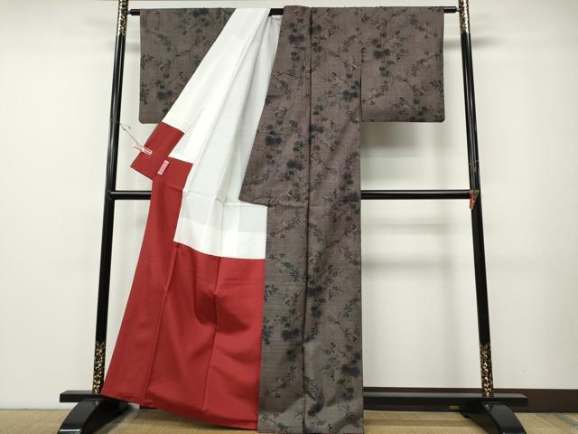 平和屋着物●本場大島紬　9マルキ　南天文　正絹　逸品　CABE7136ut