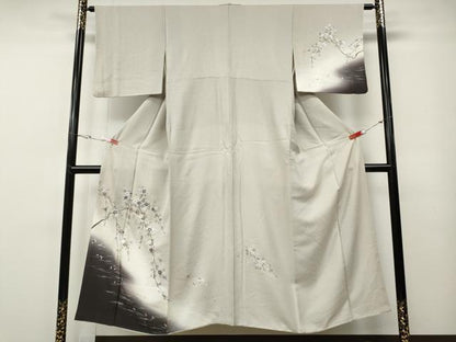 平和屋着物●訪問着　刺繍　枝桜文　暈し染め　金彩　さが美扱い　正絹　逸品　CABE7140ut