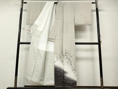 平和屋着物●訪問着　刺繍　枝桜文　暈し染め　金彩　さが美扱い　正絹　逸品　CABE7140ut