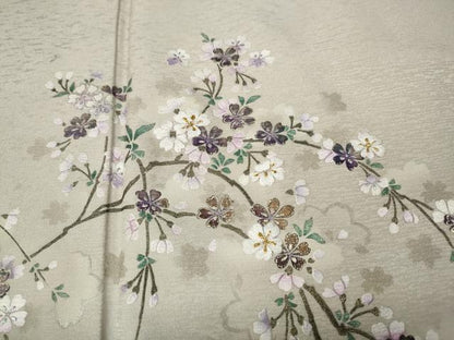 平和屋着物●訪問着　刺繍　枝桜文　暈し染め　金彩　さが美扱い　正絹　逸品　CABE7140ut