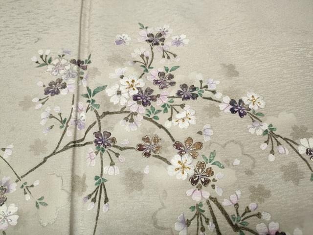 平和屋着物●訪問着　刺繍　枝桜文　暈し染め　金彩　さが美扱い　正絹　逸品　CABE7140ut