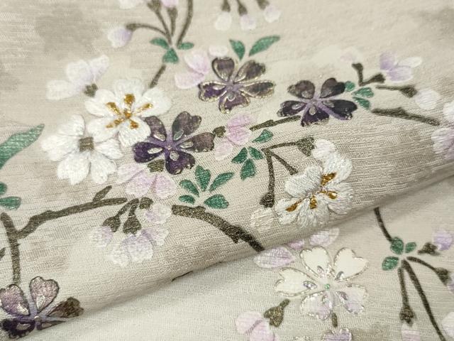 平和屋着物●訪問着　刺繍　枝桜文　暈し染め　金彩　さが美扱い　正絹　逸品　CABE7140ut
