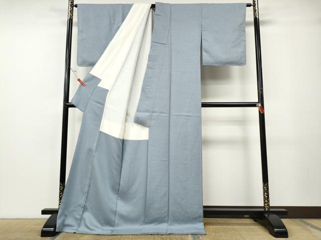 平和屋着物●上質な色無地　草花地紋　淡藤色　ロング丈　正絹　逸品　CABE7141ut