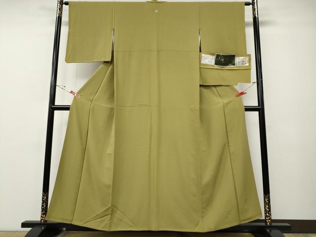 平和屋着物●上質な色無地　いろどり倶楽部　青朽葉色　反端付き　正絹　逸品　CABE7143ut
