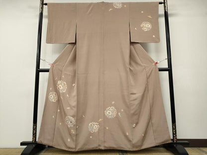 平和屋着物●訪問着　駒刺繍　宝尽くし花丸文　金彩　正絹　逸品　CABE7147ut
