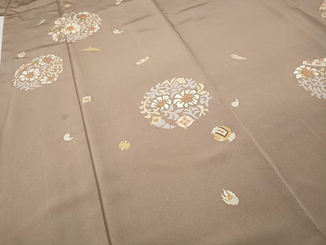 平和屋着物●訪問着　駒刺繍　宝尽くし花丸文　金彩　正絹　逸品　CABE7147ut 平和屋着物○訪問着 駒刺繍 宝尽くし花丸文 金彩 正絹 逸品 CABE7147ut