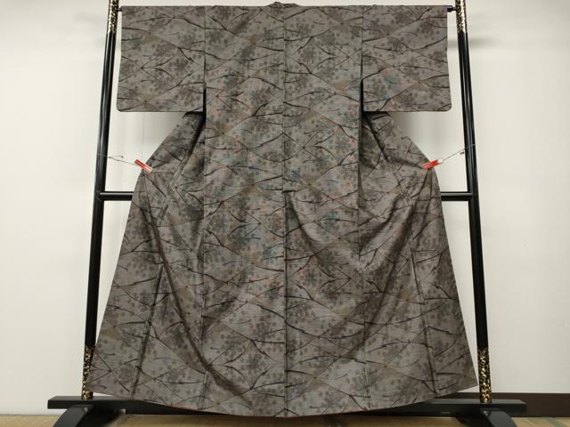 平和屋着物●本場大島紬　9マルキ　吉祥花文　正絹　逸品　CABE7151ut 平和屋着物○本場大島紬 9マルキ 吉祥花文 正絹 逸品 CABE7151ut