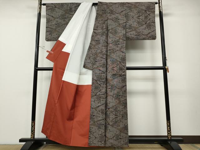 平和屋着物●本場大島紬　龍郷絣　吉祥花文　正絹　逸品　CABE6876ut 平和屋着物○本場大島紬 龍郷絣 鈴乃屋扱い 正絹 逸品 CABB0188gh