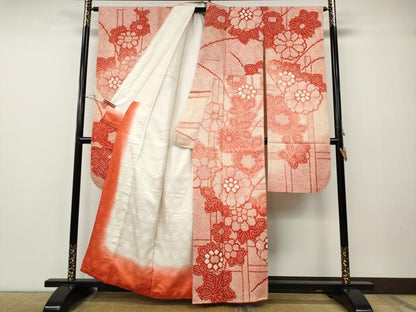 平和屋着物●豪華振袖　総絞り　草花文　暈し染め　正絹　逸品　CABE7154ut