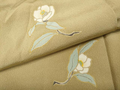 平和屋着物●訪問着　駒刺繍　草花文　三越扱い　正絹　逸品　CABE7155ut