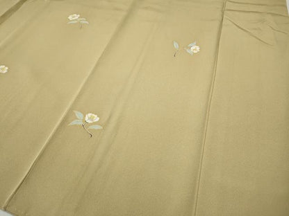 平和屋着物●訪問着　駒刺繍　草花文　三越扱い　正絹　逸品　CABE7155ut